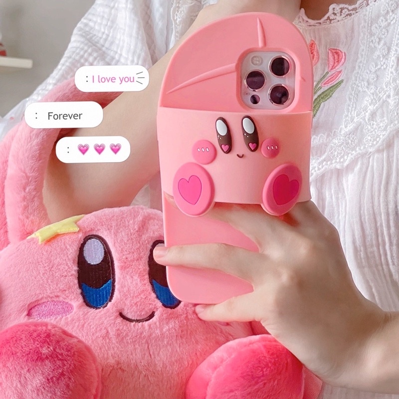 Ốp lưng iphone mềm dẻo mẫu chiếc dép kirby nàu hồng cute, baby nhẹ nhàng