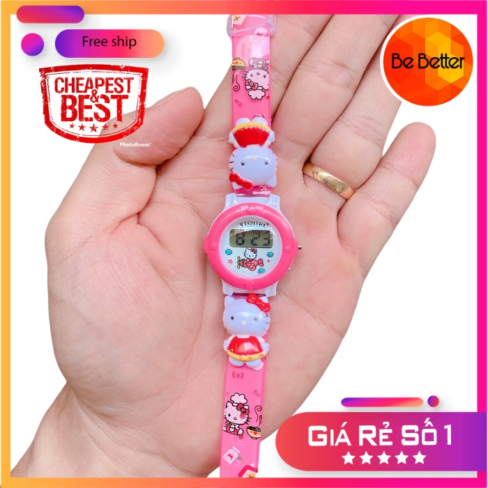[Siêu Rẻ] Đồng hồ trẻ em  Doremon, công chúa  dây nhựa mềm an toàn cho bé giá rẻ ơi là rẻ
