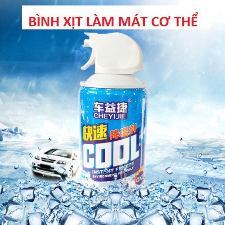 Bình xịt làm lạnh tức thì - Bình xịt mát cơ thể làm mát không khí nhanh cho yên xe, ghế ngồi ô tô an toàn - Abeo