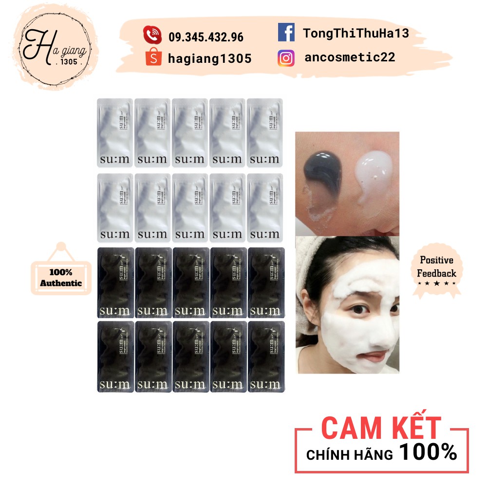 10 GÓI Mặt nạ thải độc Sum 37 Bright Award Bubble De Mask Hàn Quốc