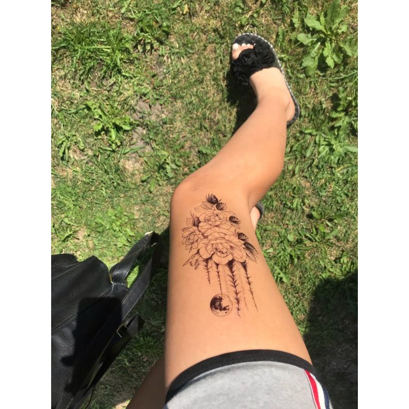 Hình xăm khu vườn hoa size vừa xqb129