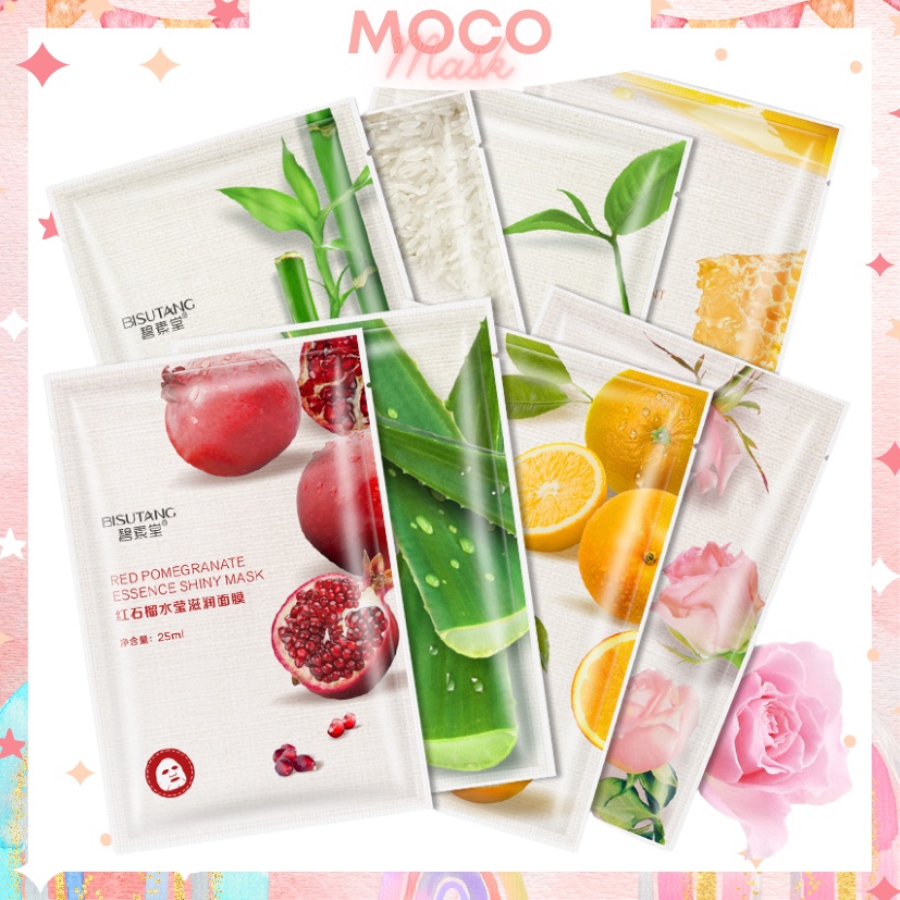 Mặt nạ trái cây dưỡng trắng cấp ẩm giảm mụn mask nội địa cao cấp 8 vị thiên nhiên BISUTANG
