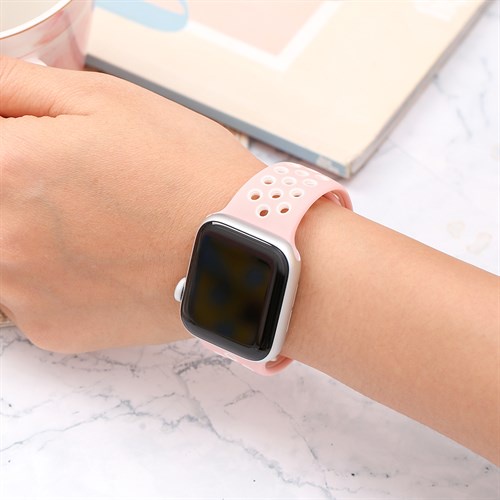 Dây silicone đồng hồ Apple 40 mm hồng M01-02-40