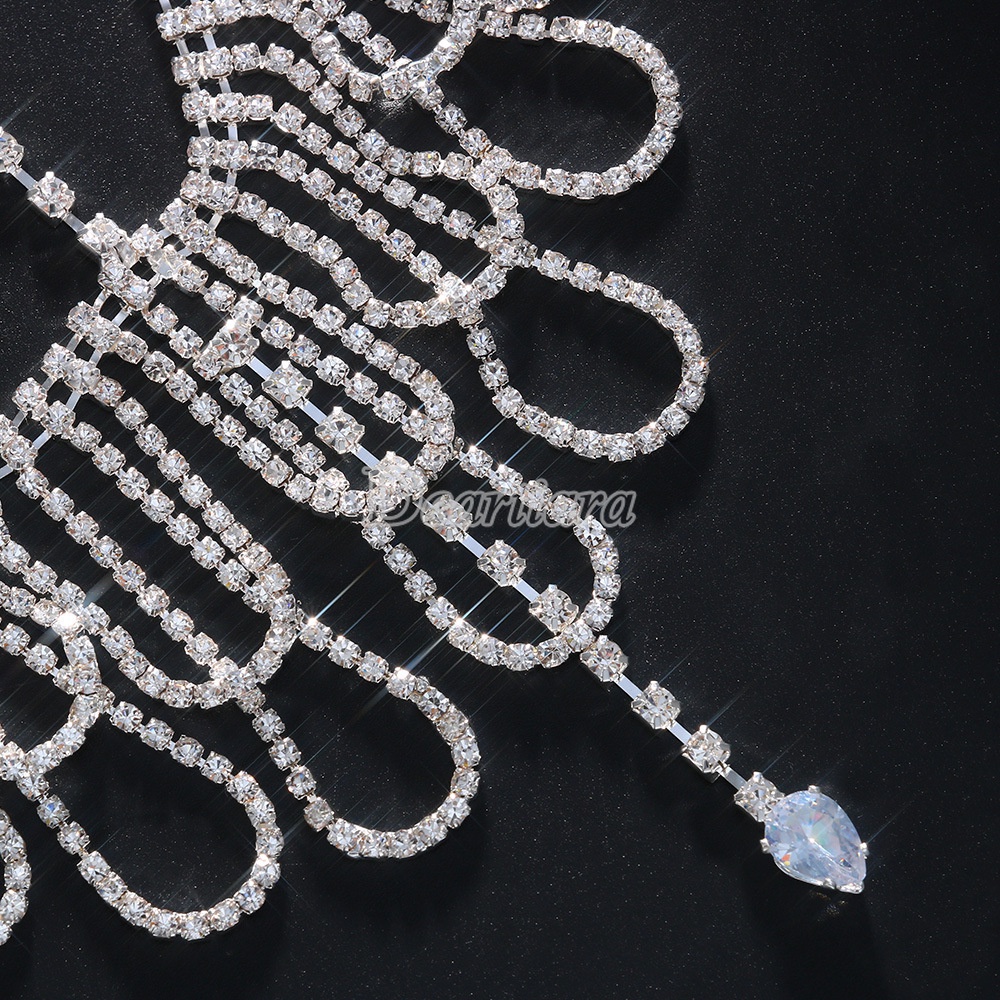 Dây Xích Nhiều Lớp Đính Đá Zircon Tua Rua Đeo Trán Thời Trang Cho Nữ