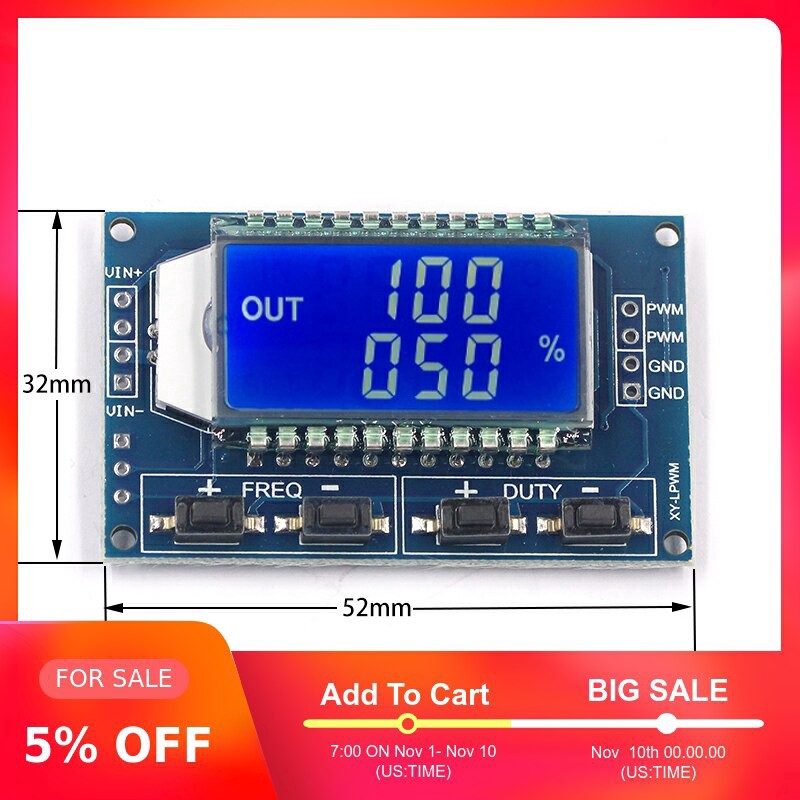 Mô Đun Điều Chỉnh Tần Số 1hz-150khz 3.3v-30v Pwm