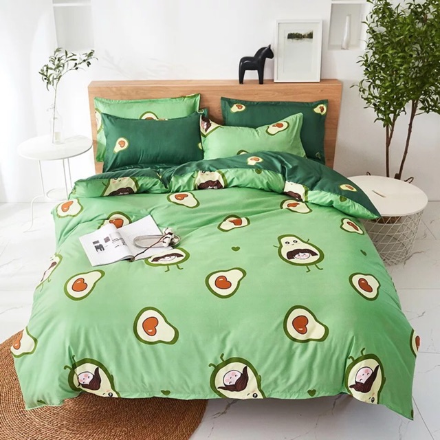 Bộ Chăn Ga gối cotton poly Emmidecor - mẫu quả bơ phiên bản mới 2020