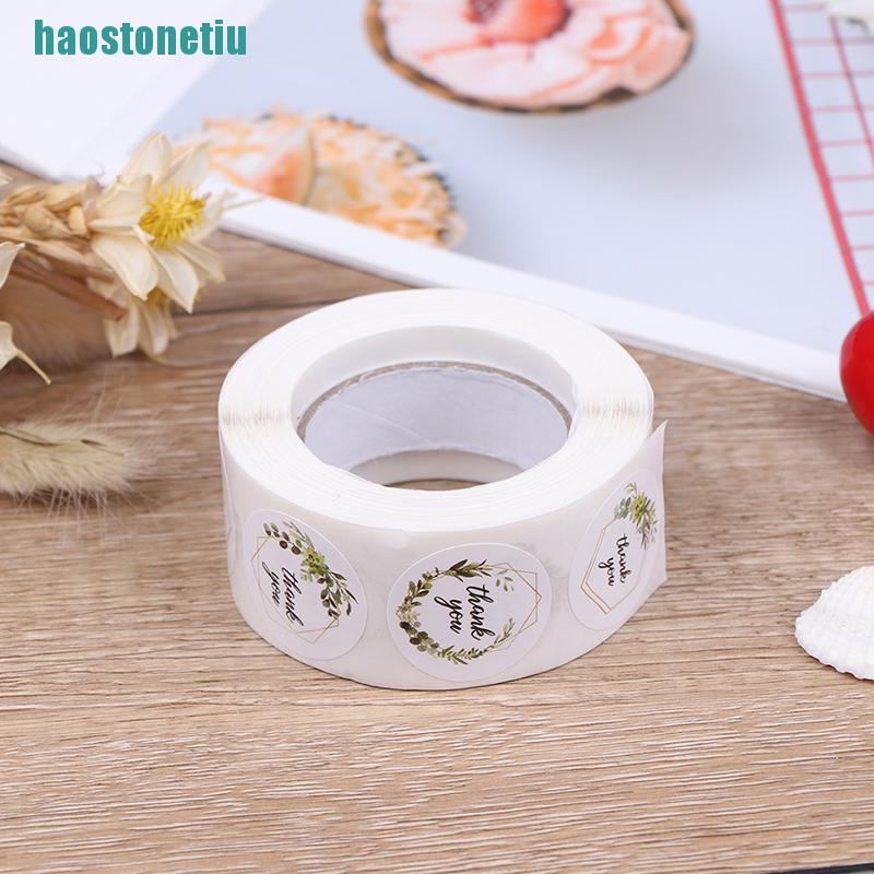 Cuộn 500 Miếng Dán Niêm Phong Bao Bì In Chữ Thank You Độc Đáo Tiện Dụng