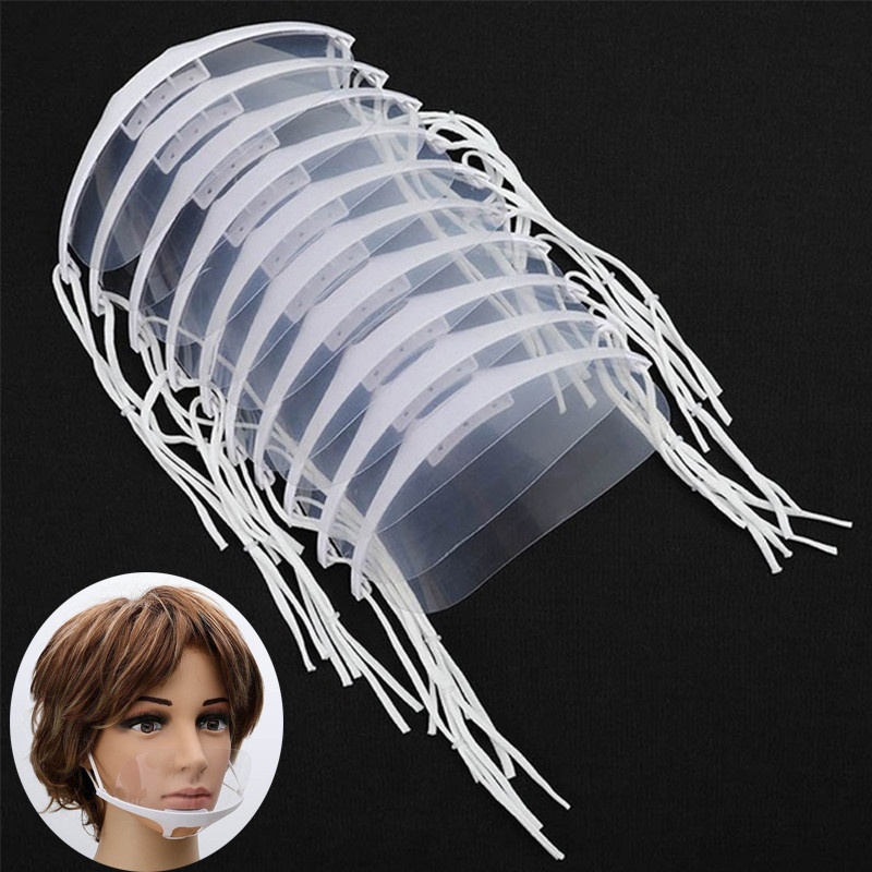Set 10 khẩu trang chống bắn giọt trong suốt thích hợp cho nhà hàng/ khách sạn/ nhà bếp