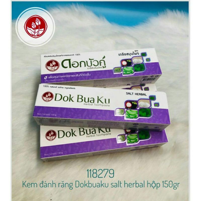 Kem đánh răng thảo dược Dok Bua Ku 150g Thái Lan
