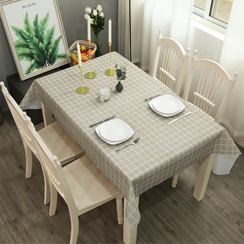 Khăn Trải Bàn Kẻ Caro Nhựa PVC Chống Thấm Nước Khăn Decor Phông Nền Chụp Ảnh