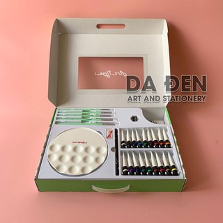 Bộ 18 màu vẽ himi acrylic - gouache - watercolor và dụng cụ vẽ