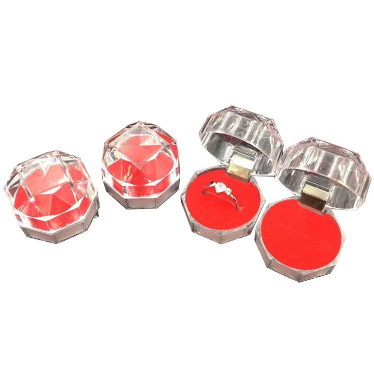 Transparent Acrylic Earring Storage Display Case Portable Crystal Ring Box Wedding Jewelry Gift Holder Package Box