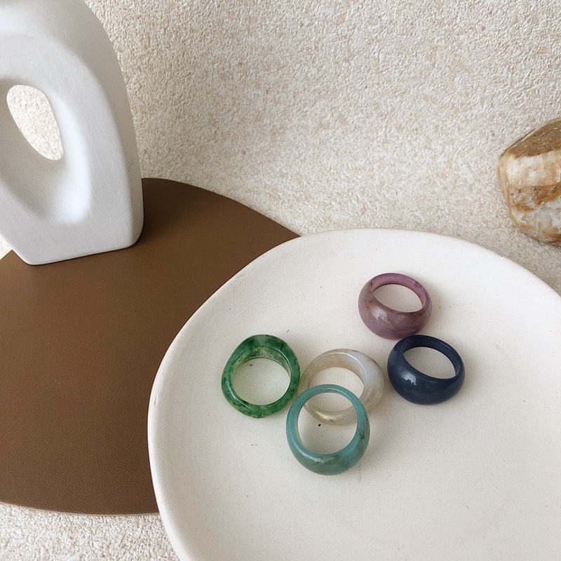 Nhẫn nhựa resin chống nhòe thời trang Hàn Quốc cực ngầu đa năng cho nam và nữ 23612