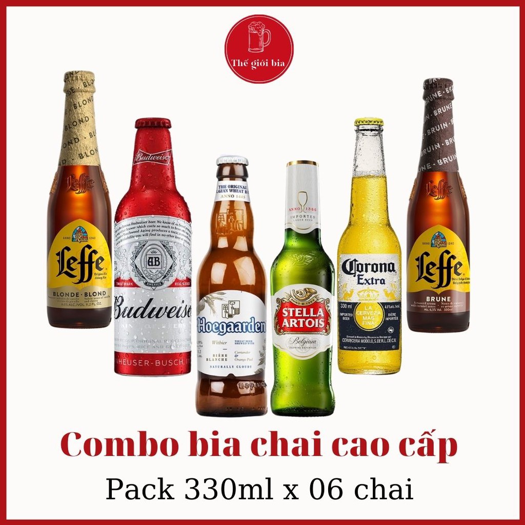 Combo bia chai cao cấp | 330ml x 06 chai các loại siêu đặc biệt