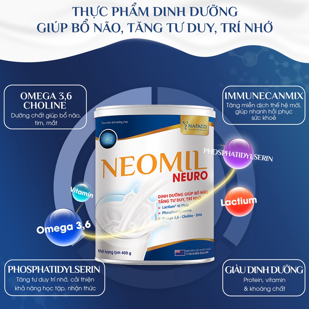 Sữa Neomil Neuro 900g - Dinh Dưỡng Chuyên Biệt Cho Não Bộ