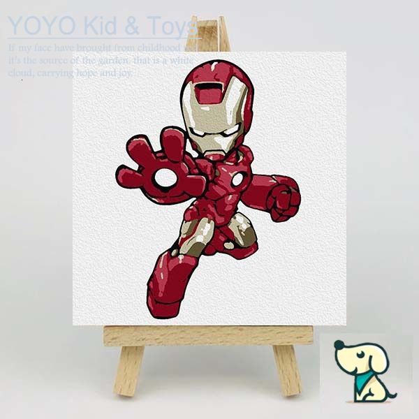 YoYo❤️Marvel DC Series / Wall Art /Dầu Số Hóa Tự Tô Màu Theo Số/ DIYCanvas Acrylic Paint / Painting kit / Deco Colouring art20X20CM noframe Thor XH123