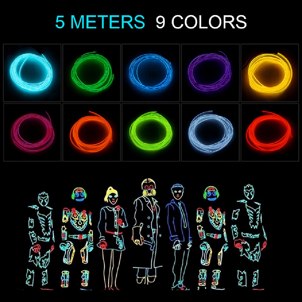 Dây Đèn LED Neon Mềm Dẻo Màu Neon Trang Trí Xe Hơi
