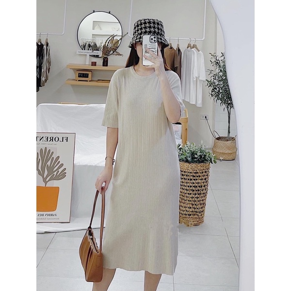 Váy Len Tăm Cổ Tròn Dáng Suông Phù Hợp Với Tất Cả Mọi Người, Váy Len Bầu Xinh LICA _ V01 | BigBuy360 - bigbuy360.vn