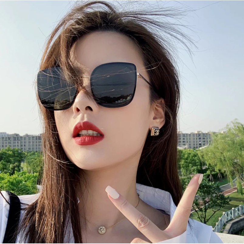 Kính mát gọng vuông bản rộng chống bức xạ phong cách Hàn Quốc cổ điển thời trang