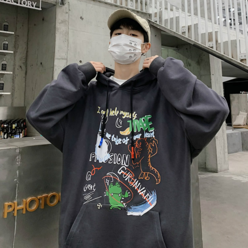 Áo Hoodie Dáng Rộng Có In Hình Graffiti Thời Trang Cho Nam / Nữ