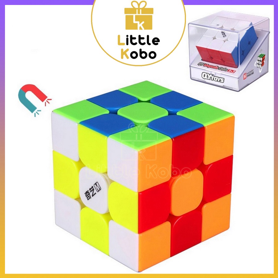 Rubik 3x3 Nam Châm QiYi MS Magnetic Stickerless Rubic 3 Tầng Đồ Chơi Thông Minh