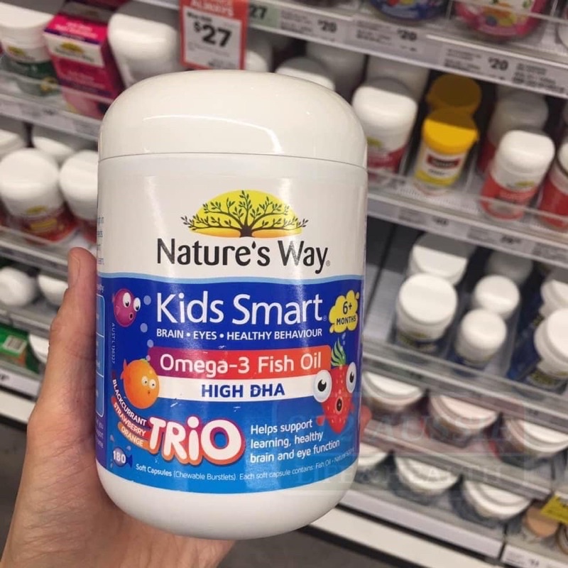 Viên uống Omega 3 Fish Oil high DHA Kid smart 180 viên