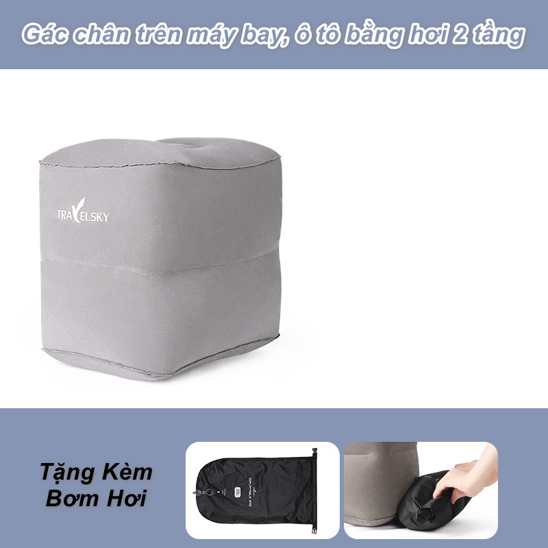 Gác chân trên máy bay, ô tô bằng hơi 2 tầng TravelSky Home and Garden ... Hàng hot nha !!