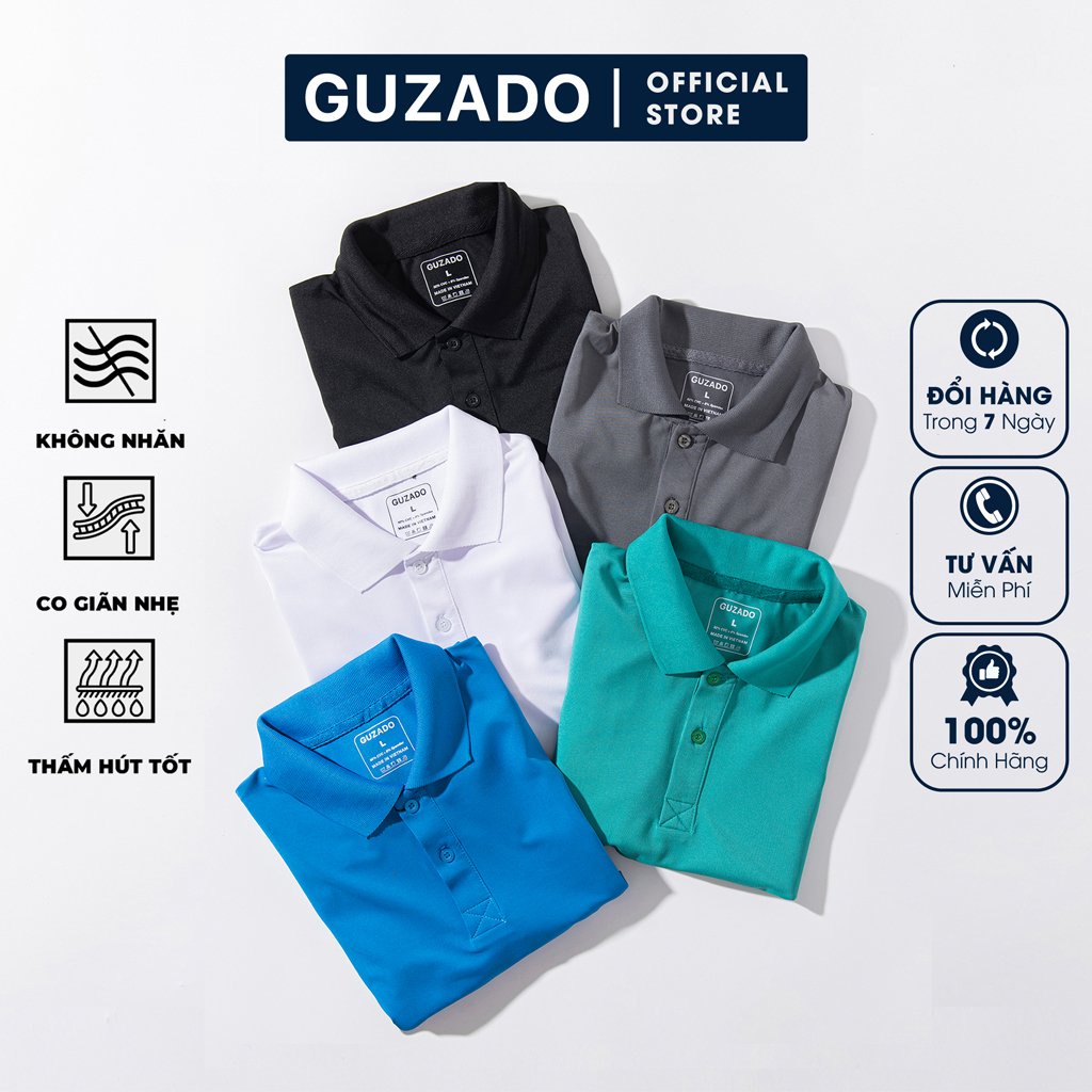 Áo Polo Nam Cổ Bẻ Guzado Vải Cá Sấu Cotton Cao Cấp, Phong Cách Trẻ Trung, Chuẩn Form, nhiều màu GPL03 | BigBuy360 - bigbuy360.vn