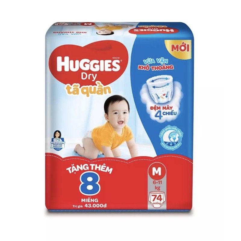 [Chính hãng] Tã quần / dán Huggies Pant Super Jumbo M74/L68/XL62/XXL56