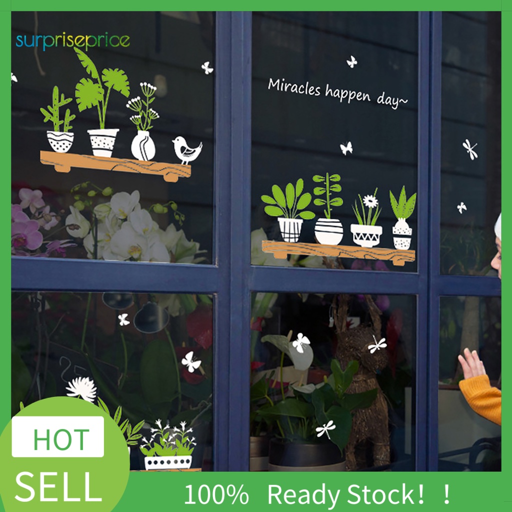 Nhãn dán tường PVC tự dính họa tiết cây cảnh độc đáo