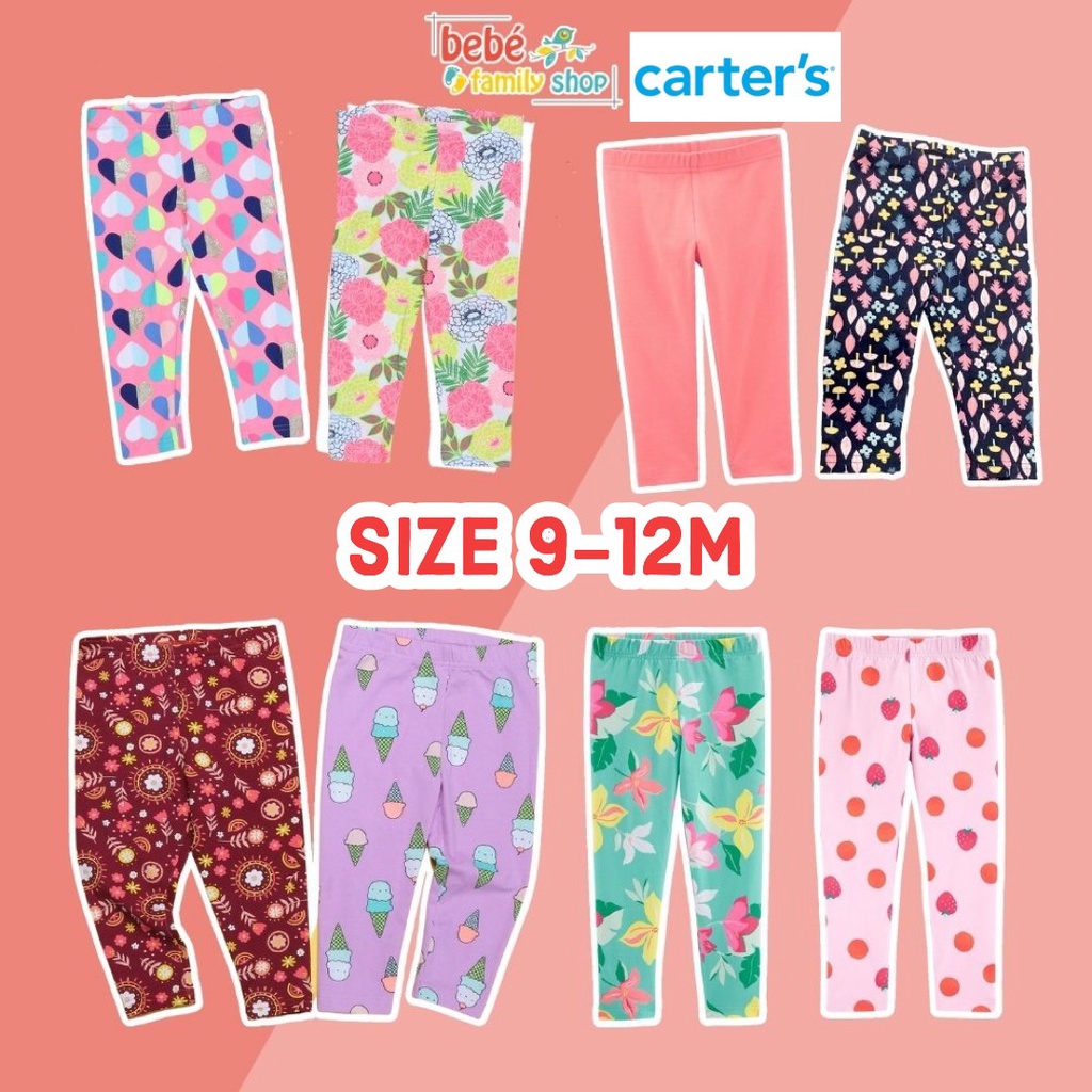 [Size 9-12M] Quần dài Legging Carters cho bé gái từ sơ sinh đến 5 tuổi/ Quần legging bé gái xuất dư- bebefamilyshop- QGC