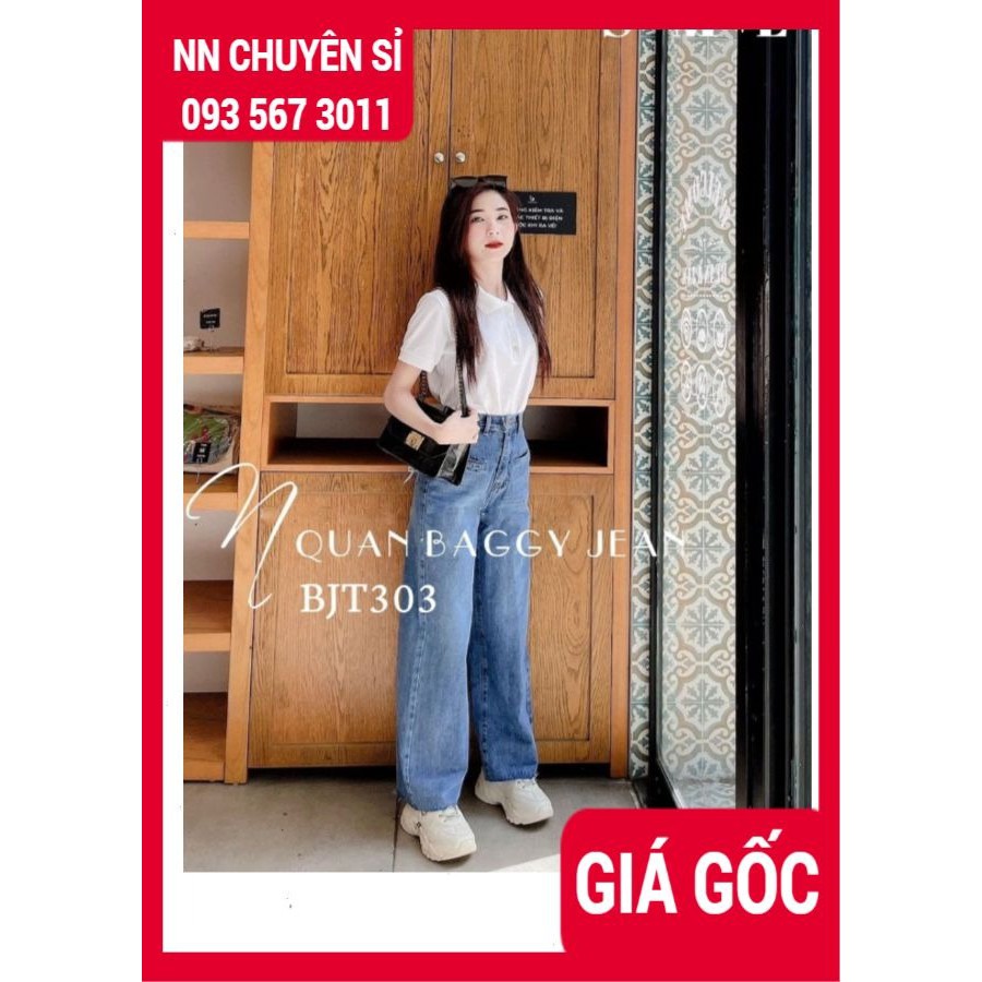 HÀNG ĐẸP - BJT303 QUẦN BAGGY JEAN ỐNG SUÔNG ⚡HINH THẬT⚡ QUẦN BÒ NỮ DÀI