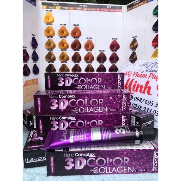Kem Nhuộm Lavox Collagen 3D 100ml _Combo tặng kèm bao tay