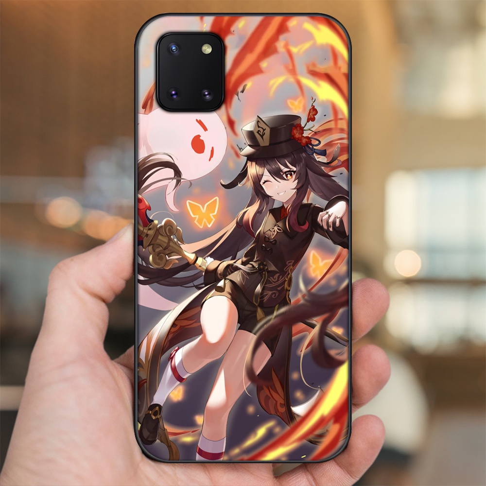 Ốp lưng Samsung Note 10 Lite viền đen in hình Hutao Genshin Impact