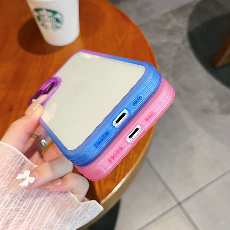 Ốp Điện Thoại Cứng Trong Suốt Chống Sốc Màu Gradient Cho iPhone 14 13 12 11 Pro Max