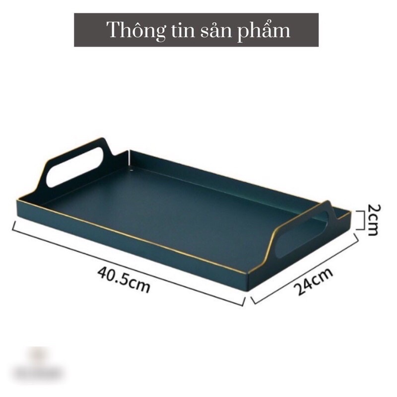 KHAY TRÀ CHỮ NHẬT INOX MẠ SƠN XANH