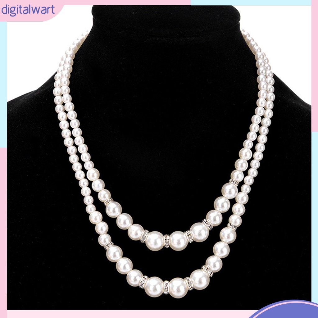 Dây chuyền hai lớp đính ngọc trai nhân tạo thời trang