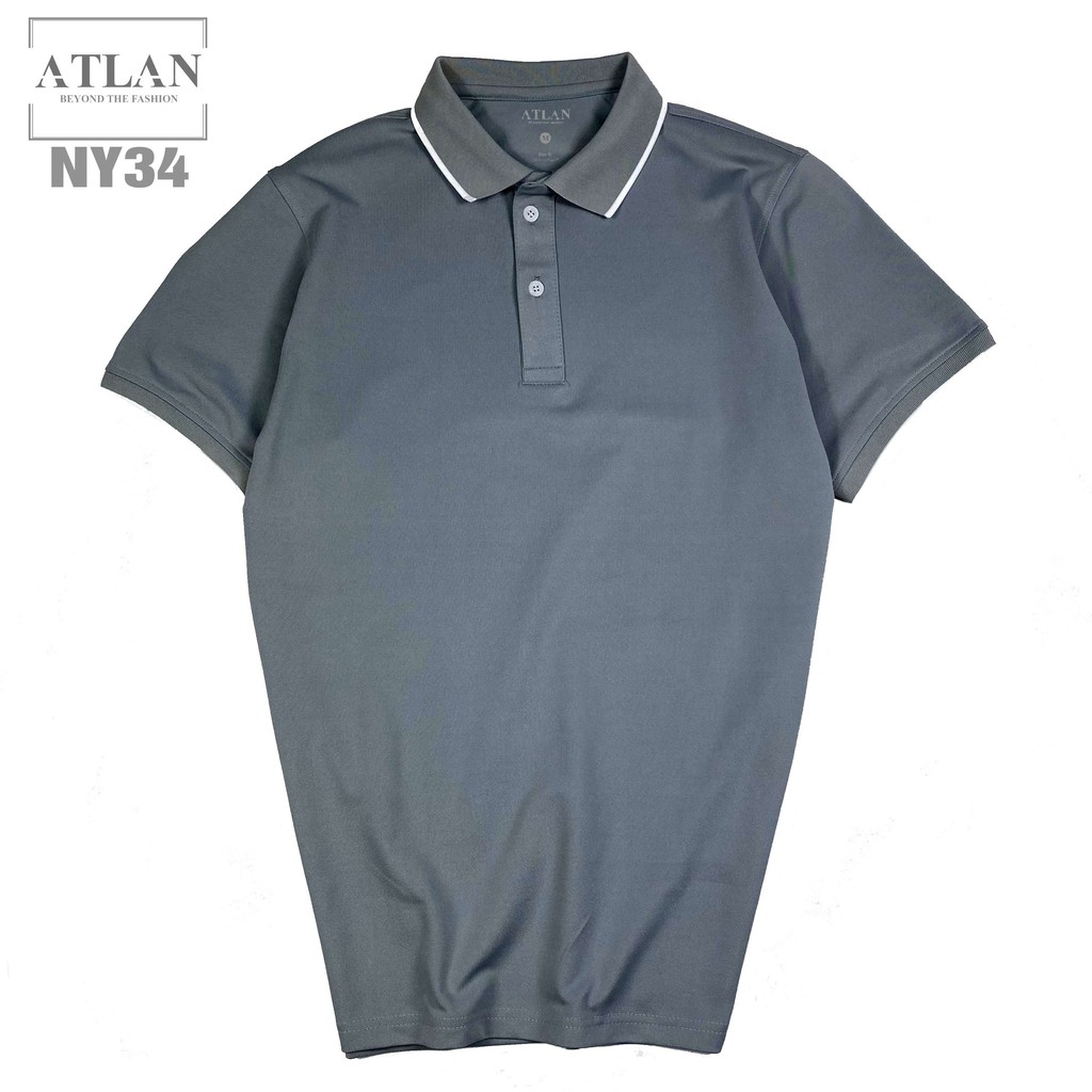 Áo Polo Nam 💖 𝘍𝘳𝘦𝘦𝘴𝘩𝘪𝘱 💖 Áo Polo Xám Lợt Sọc Trắng Vải Cotton Co Giãn 4 Chiều  - NY34