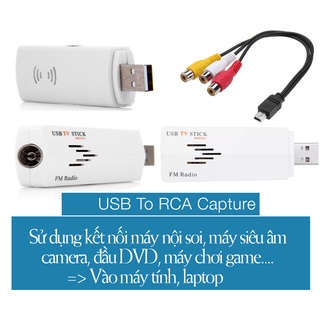 USB Capture Tivi Stick KM-268, ghi hình từ chuẩn AV vào máy tính, chuyên dùng cho máy siêu âm, nội soi