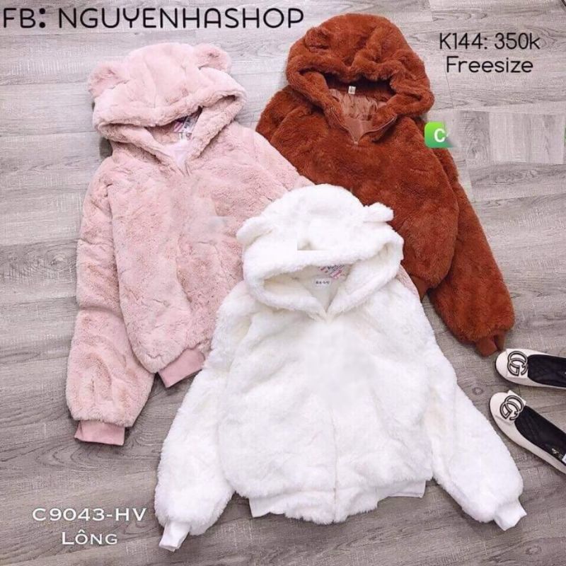 Áo Khoác Lông Gấu, 1 lớp chất mềm mịn, siêu cute | BigBuy360 - bigbuy360.vn