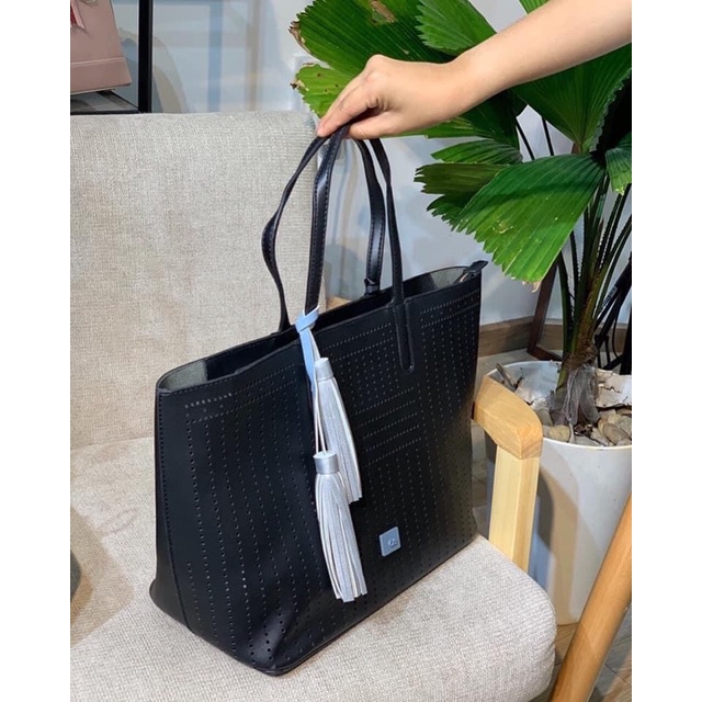 TNS-Túi tote big size da đẹp cao cấp Cloie tote bag-da đen