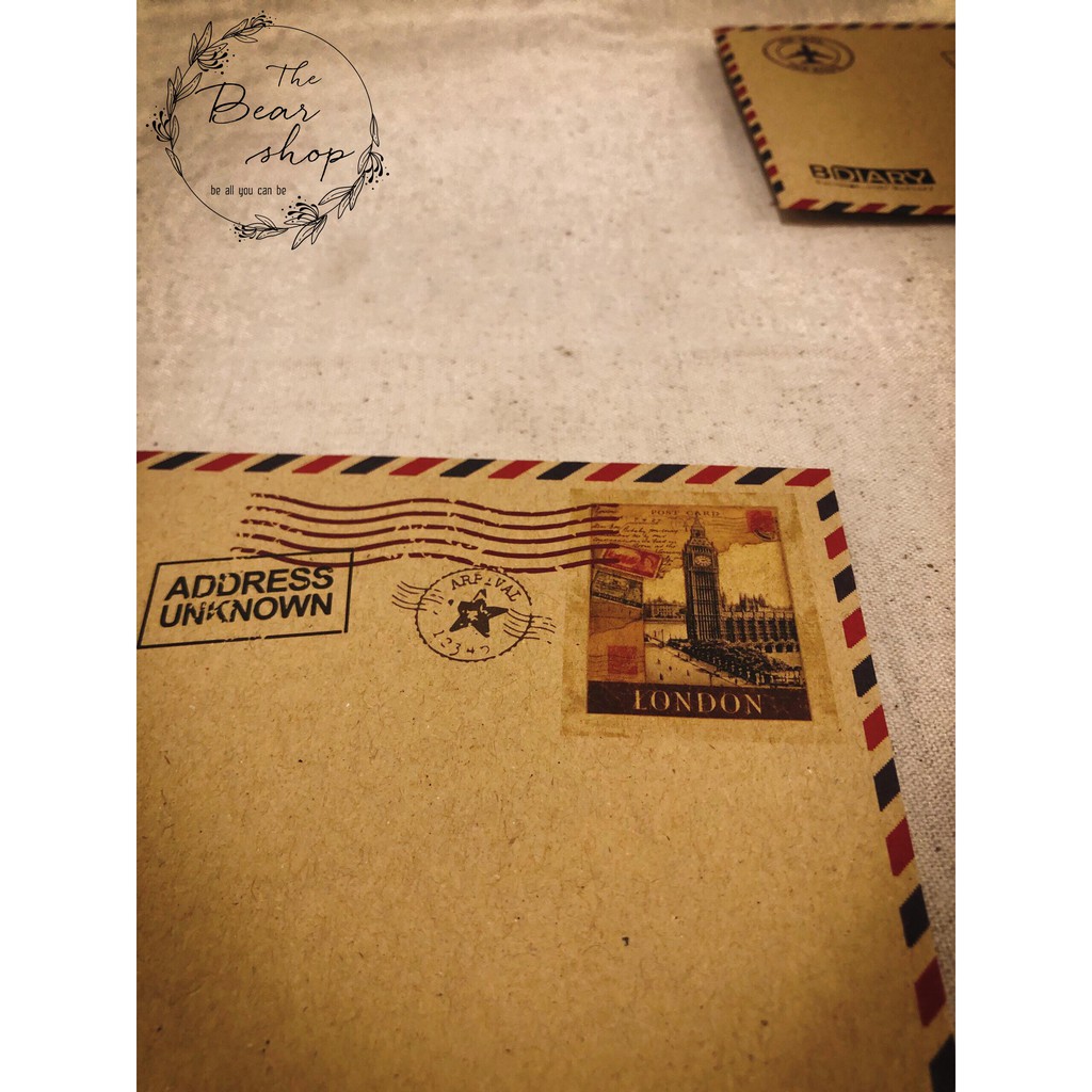 Bì thư handmade giấy karft phong cách vintage hàng loại 1 chất lượng cao - The Bear Shop