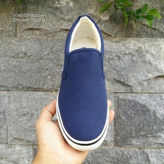 sale 12-12 Slip on | Giày lười vải nam dáng classic - Mã SP 177-xanh