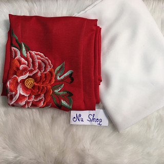 Áo dài lụa tây thi thêu