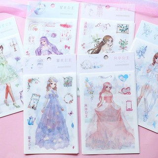 Set 6 tấm sticker công chúa trang trí M112