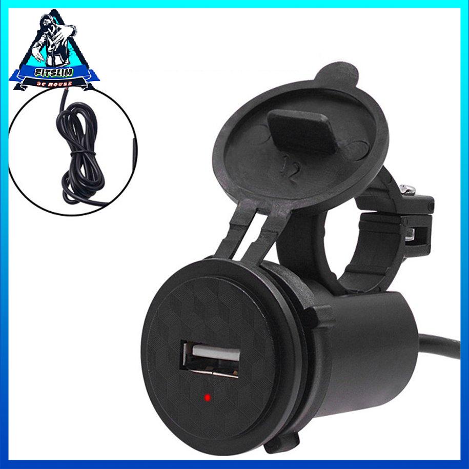Xe máy Bộ sạc điện thoại di động 12V Xe hơi chống nước Usb đơn có công tắc [8/9]