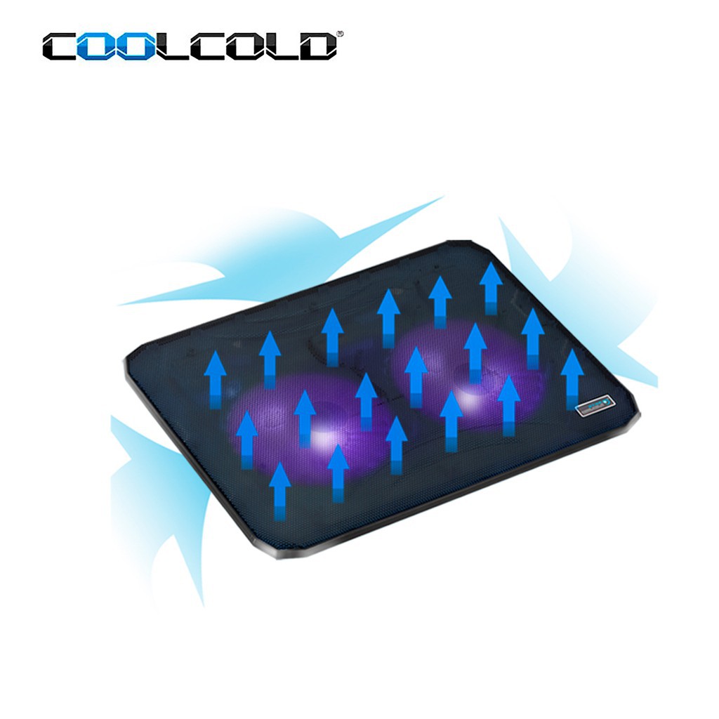 Đế tản nhiệt Laptop CoolCold K19 Led Xanh Dương 2 Fan-I Cool Cold K19 Led Blue 4.9