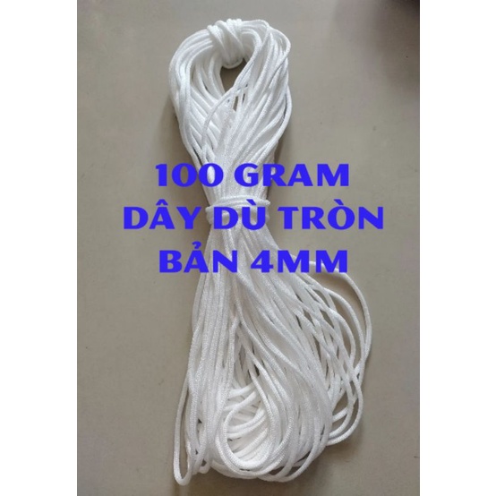 DÂY DÙ TRÒN BẢN 4MM DÂY RÚT/LUỒN ÁO KHOÁC, BALO, ÁO MƯA...