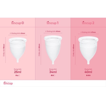 Cốc Nguyệt San Lincup Mẫu Mới Nhất Được Làm Từ Silicone Y Tế An Toàn Cho Phụ Nữ Ngày Dâu chính hãng