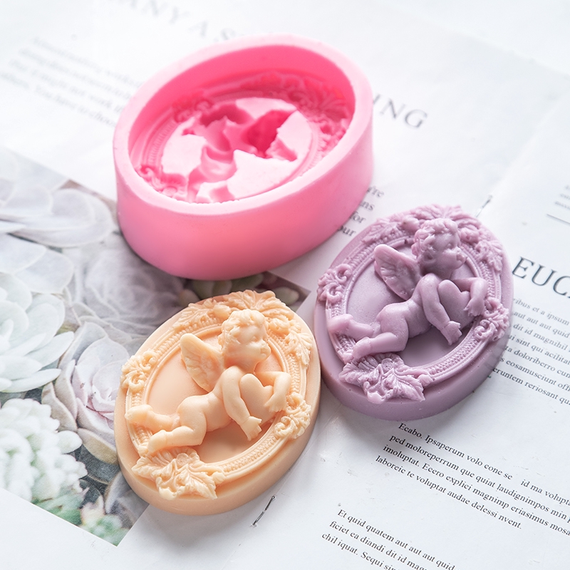 Khuôn Silicone Làm Xà Phòng Thủ Công Hình Thiên Thần Cupid